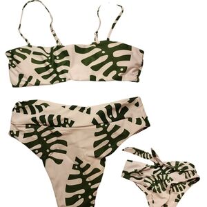 Tropical Leaf Print Bikini Set